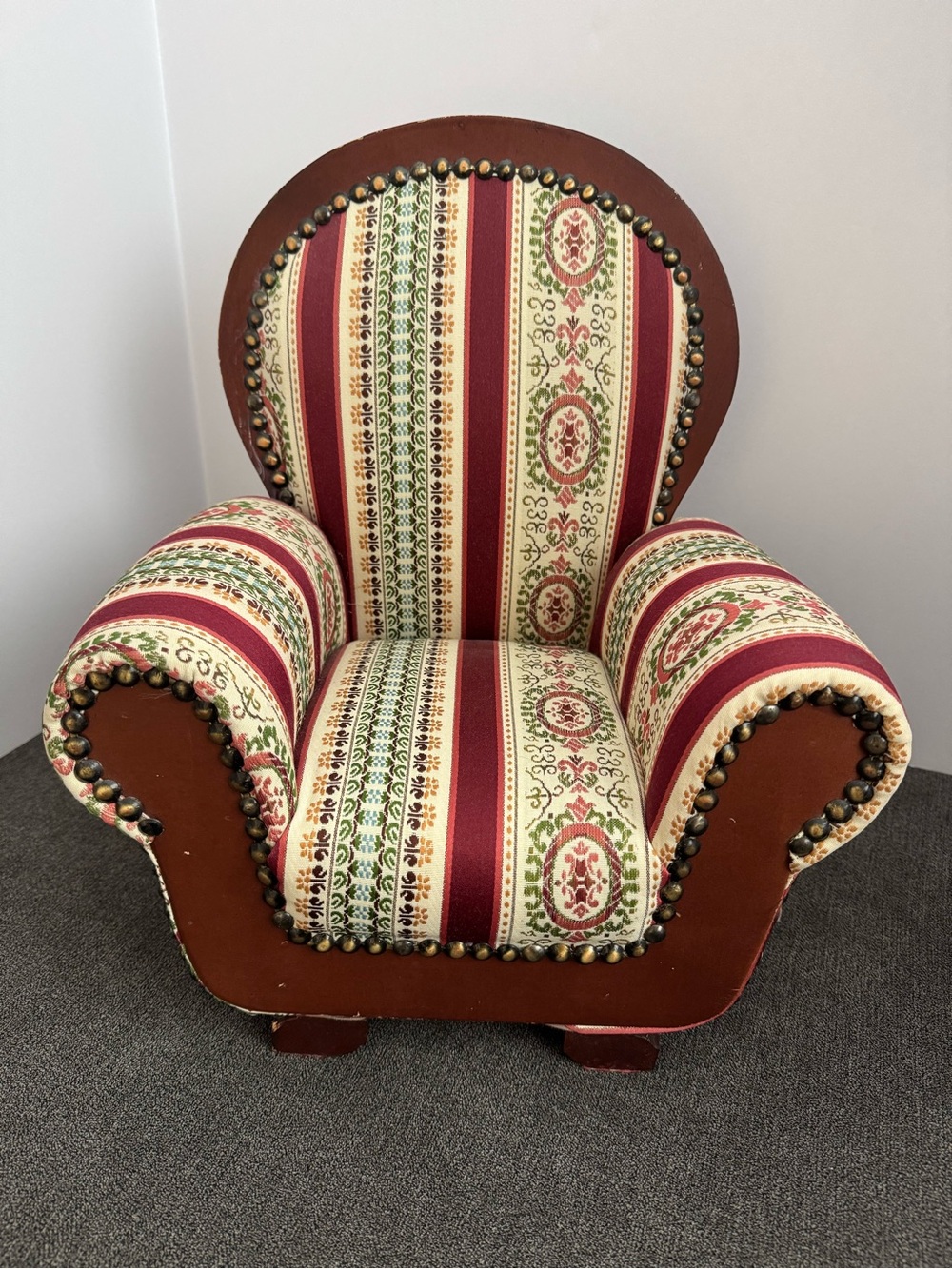 American Heirloom Collection Dollhouse Armchair Wood/Fabric